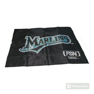 Vintage Florida Marlins 35”x23” Outdoor Flag Sun Sports FSN MLB Baseball Black